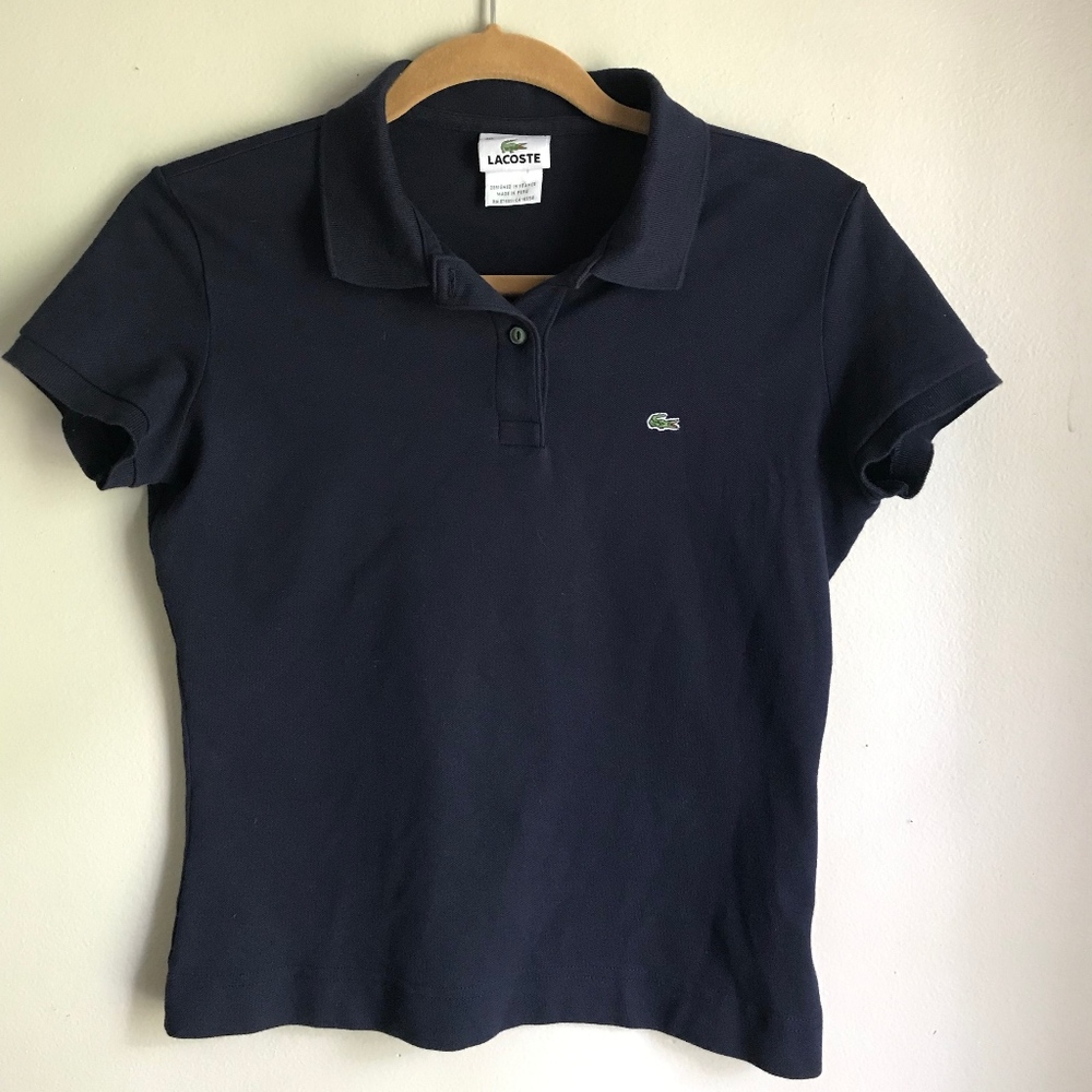 LACOSTE Women's S Navy Classic Petit Pique Polo